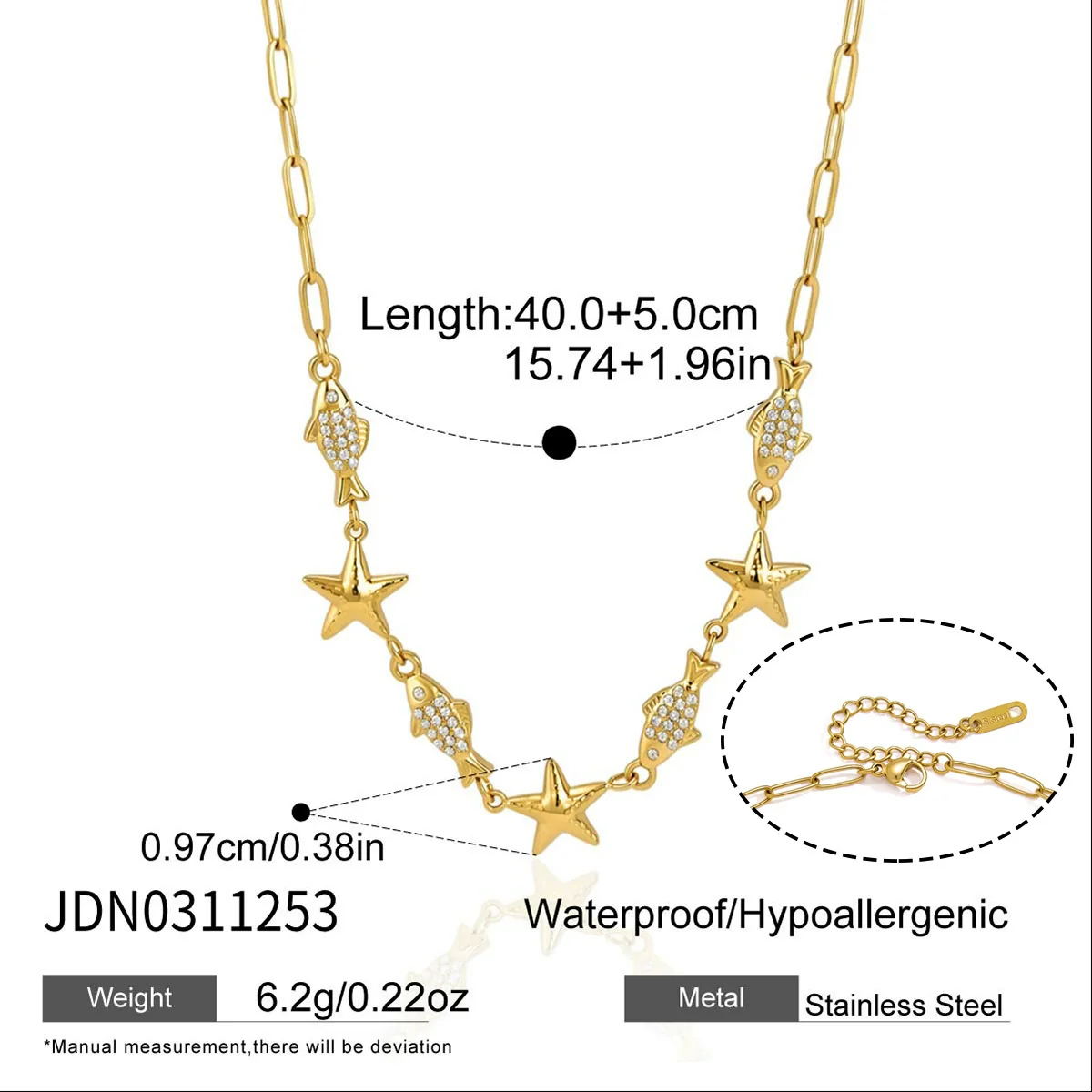 Wholesale Women's Stainless Steel Geometric Animal Style Necklace With Pvd Furnace Vacuum Real Gold Plating - Image 8