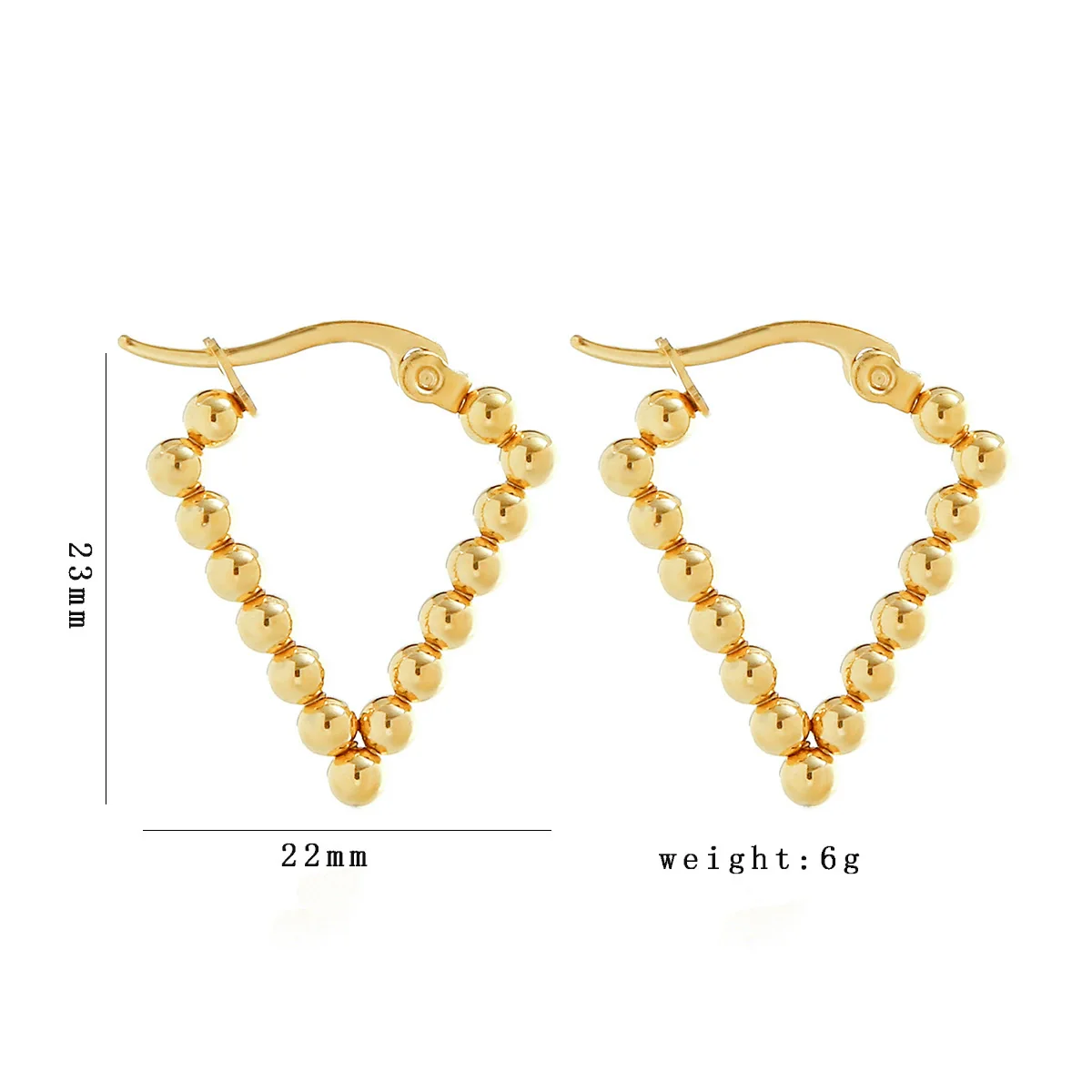 Wholesale Women's Stainless Steel Geometric Beaded Electroplated Earrings - Image 12