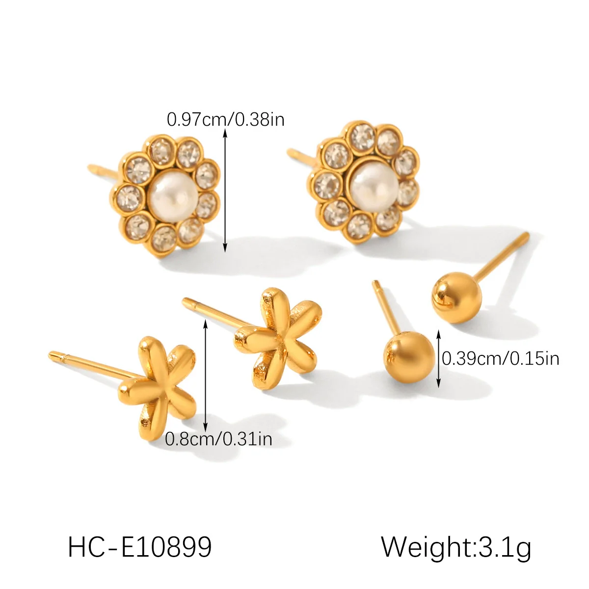 Wholesale Women's Stainless Steel Geometric Earrings Set With Pvd Furnace Vacuum Real Gold Plating - Image 13