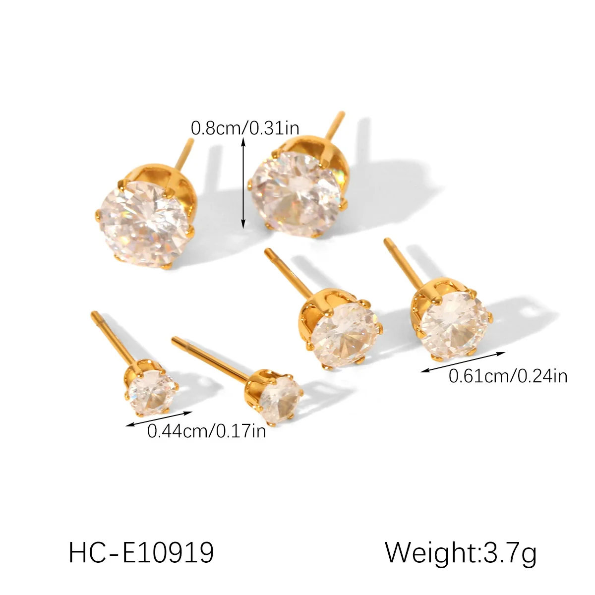 Wholesale Women's Stainless Steel Geometric Earrings Set With Pvd Furnace Vacuum Real Gold Plating - Image 14