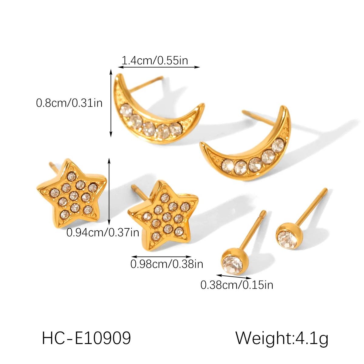Wholesale Women's Stainless Steel Geometric Earrings Set With Pvd Furnace Vacuum Real Gold Plating - Image 17