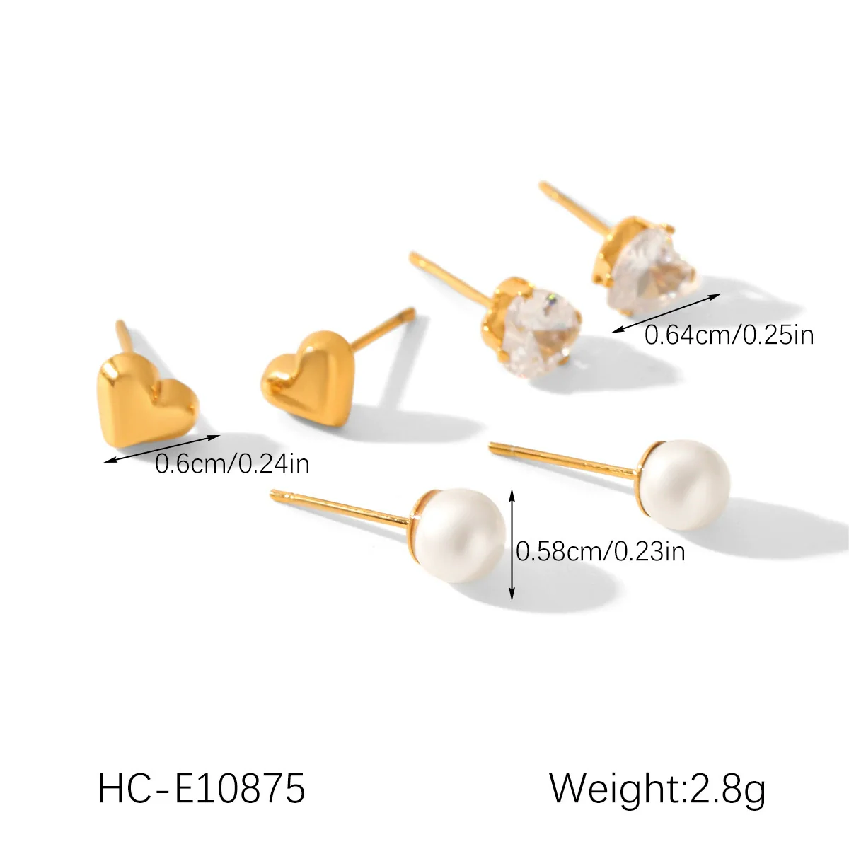Wholesale Women's Stainless Steel Geometric Earrings Set With Pvd Furnace Vacuum Real Gold Plating - Image 6