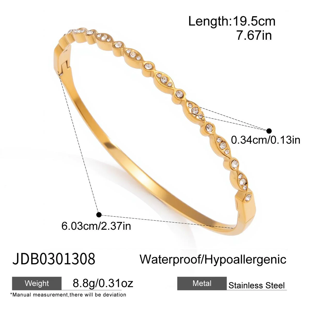 Wholesale Women's Stainless Steel Geometric Electroplated Bracelet Highend Jewelry - Image 12