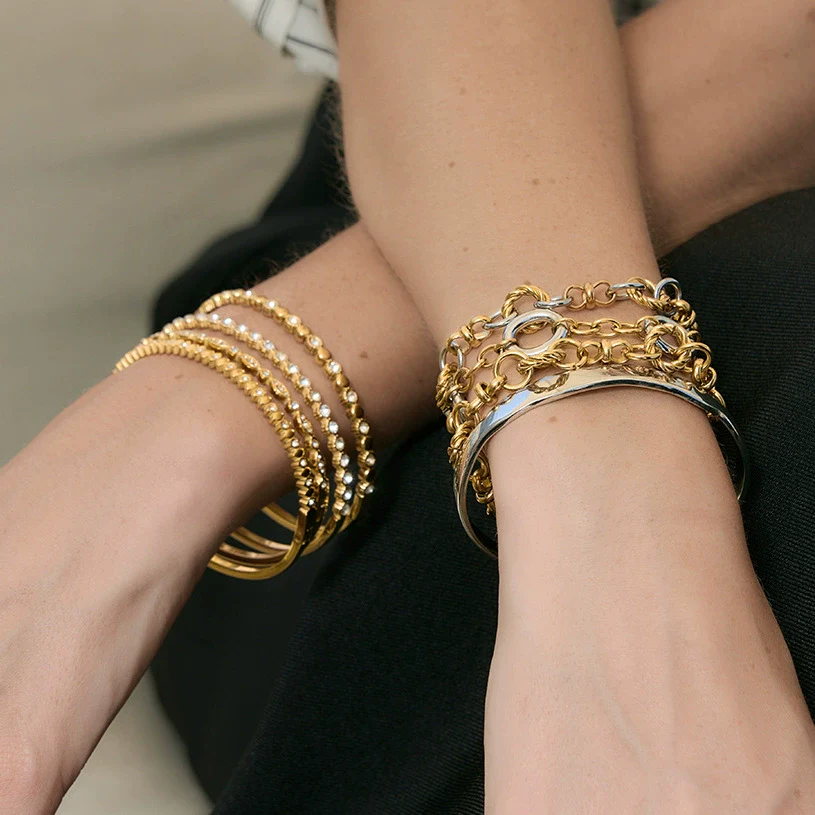 Wholesale Women's Stainless Steel Geometric Electroplated Bracelet Highend Jewelry - Image 3