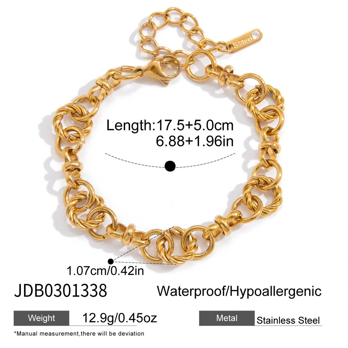 Wholesale Women's Stainless Steel Geometric Electroplated Bracelet Highend Jewelry - Image 6