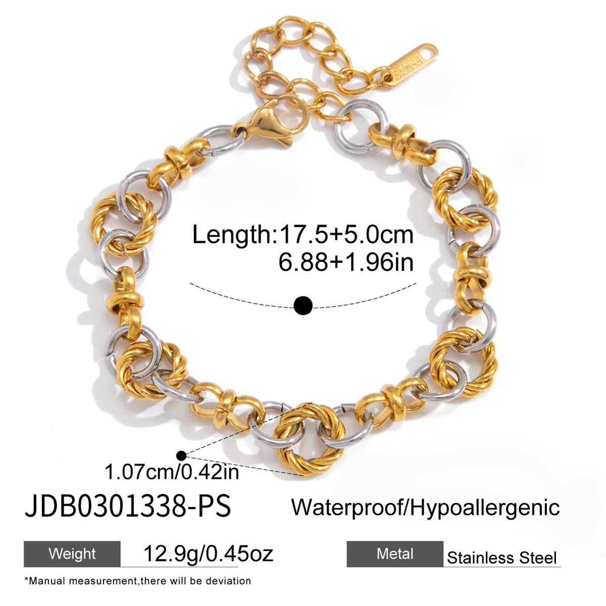 Wholesale Women's Stainless Steel Geometric Electroplated Bracelet Highend Jewelry - Image 7