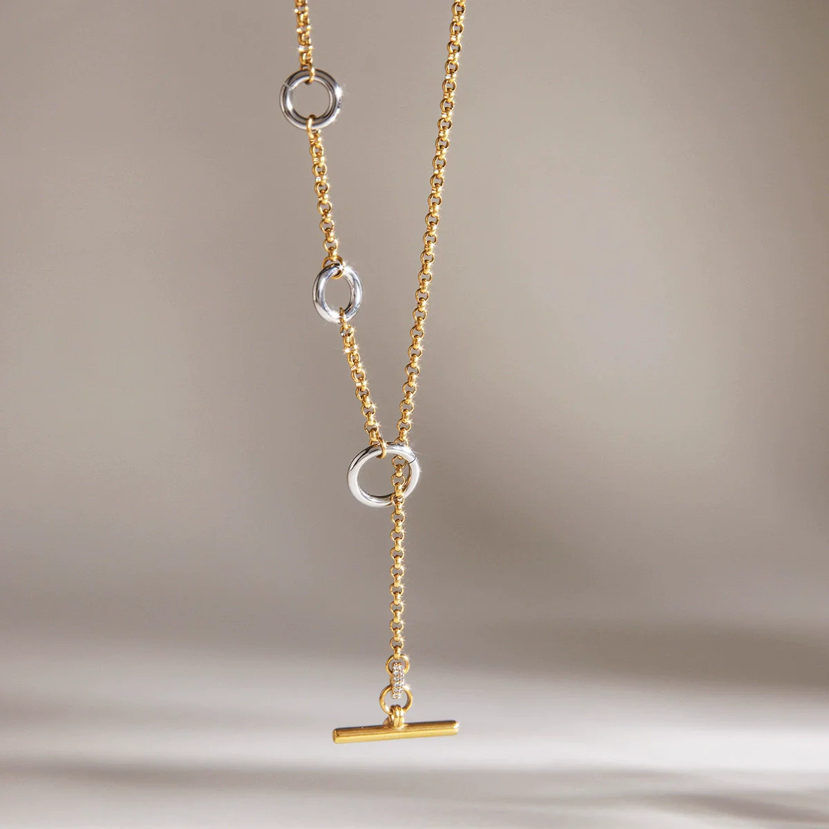 Wholesale Women's Stainless Steel Geometric Necklace With Pvd Furnace Vacuum Real Gold Plating - Image 3
