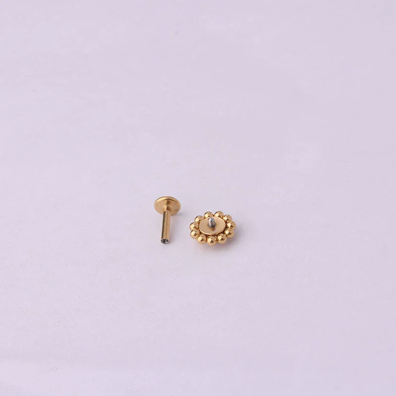 Wholesale Women's Stainless Steel Geometric Puncture Earrings With Electroplating Treatment - Image 3