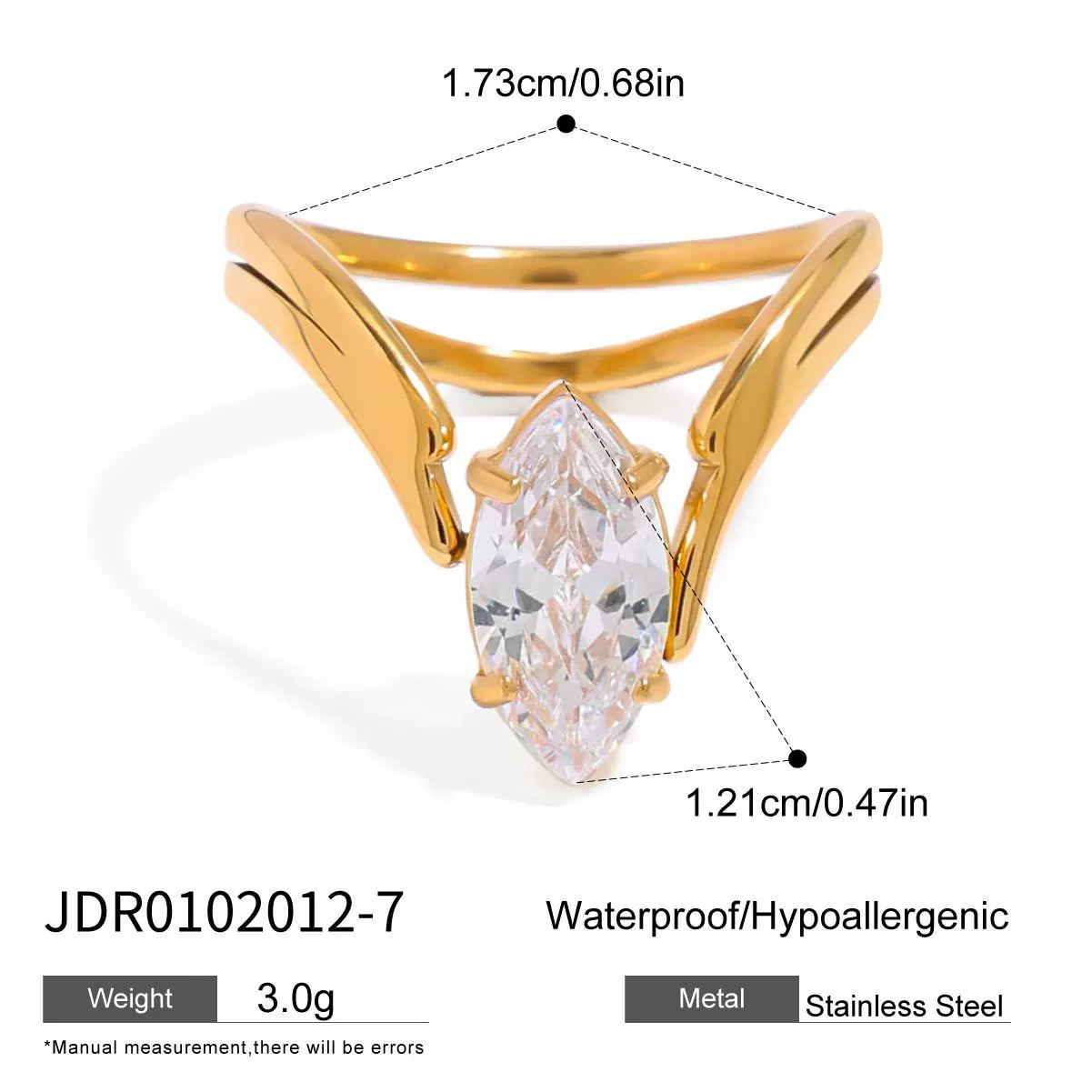 Wholesale Women's Stainless Steel Geometric Ring With Pvd Furnace Vacuum Real Gold Plating - Image 15