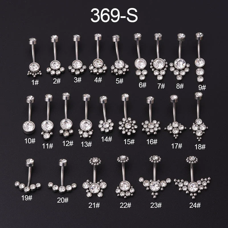 Wholesale Women's Stainless Steel Geometric Umbilical Ring Jewelry With Goldplated Artificial Gemstones And Semiprecious Stones Electroplating - Image 7
