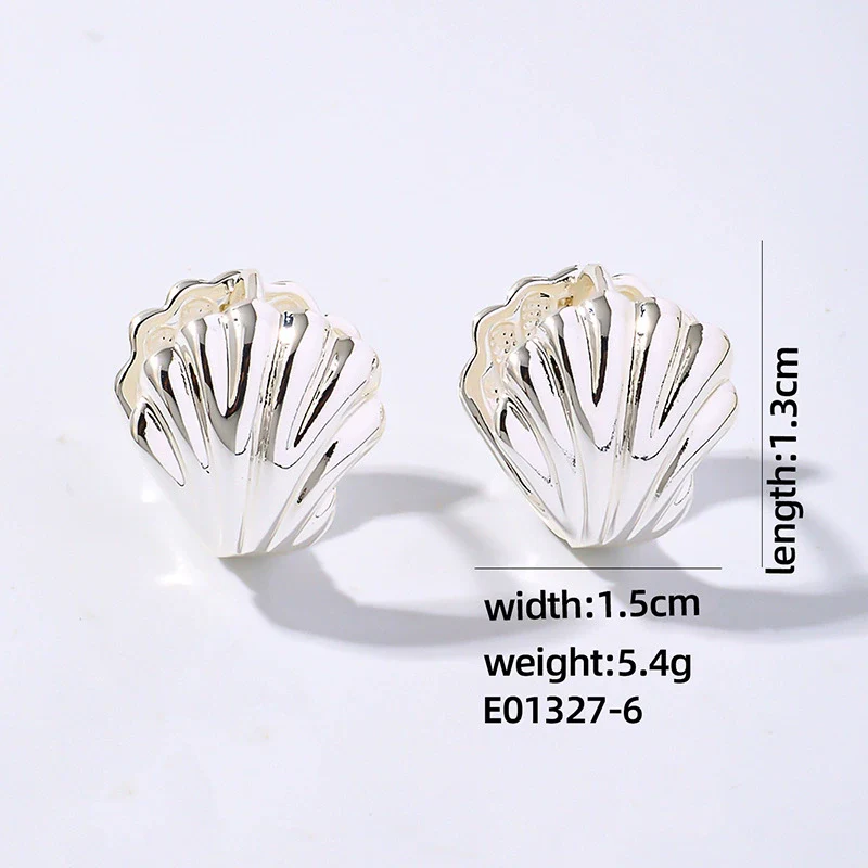 Wholesale Women's Stainless Steel Geometric Ushaped Hollow Exaggerated Simple Silver Glossy Electroplated Earrings - Image 8