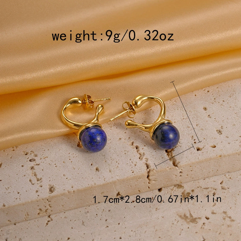 Wholesale Women's Stainless Steel Geometric Vintage Fashion Electroplated Earrings - Image 7