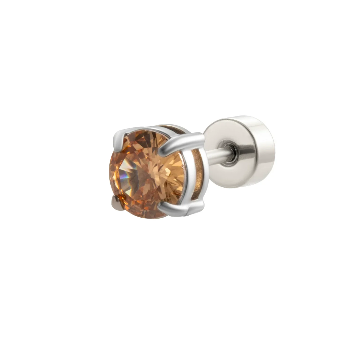 Wholesale Women's Stainless Steel Geometric Zircon Electroplated Round Ear Bone Nail Jewelry - Image 10