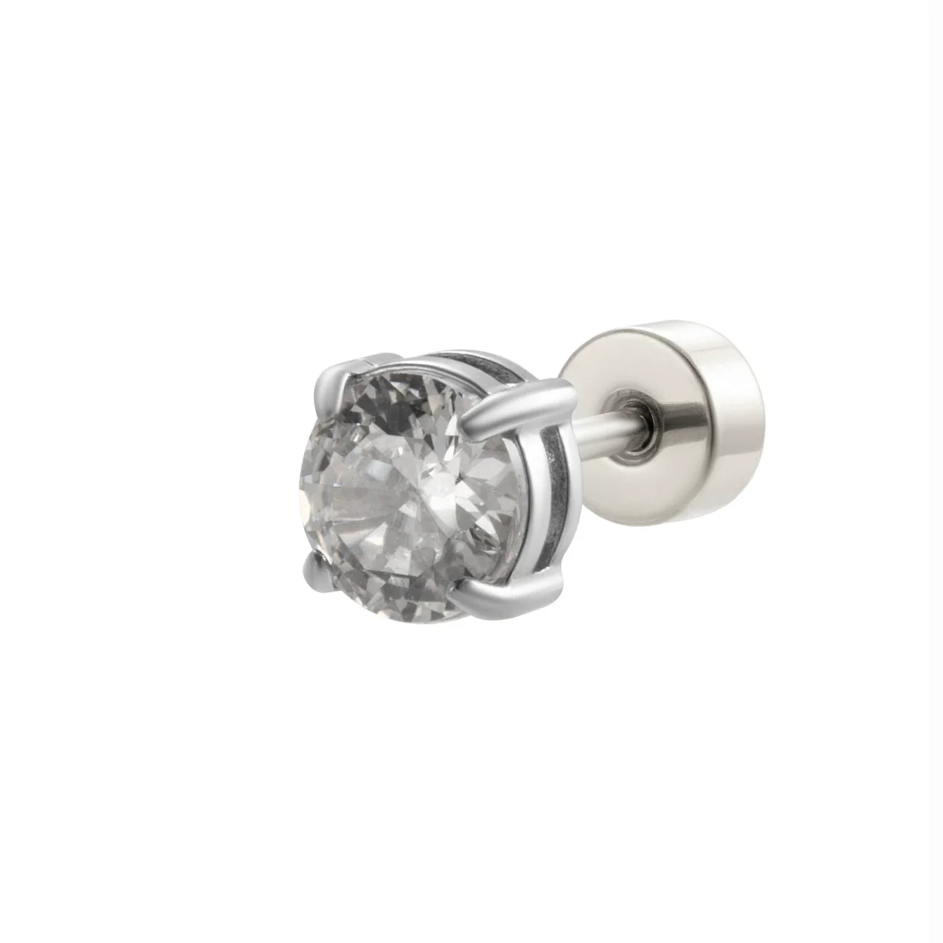 Wholesale Women's Stainless Steel Geometric Zircon Electroplated Round Ear Bone Nail Jewelry - Image 3