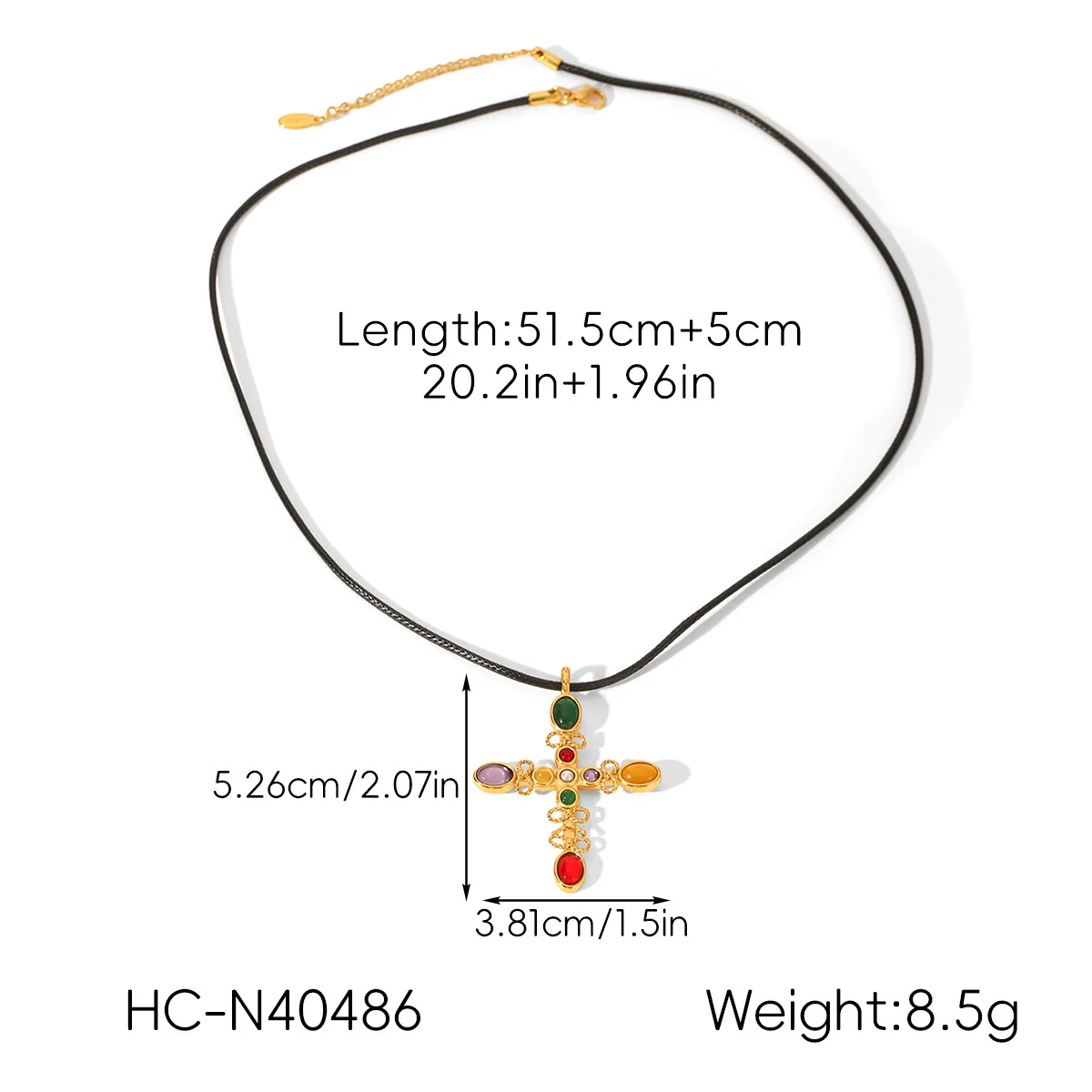 Wholesale Women's Stainless Steel Heart Geometric Pendant Necklace With Wax Rope Chain Electroplated - Image 7