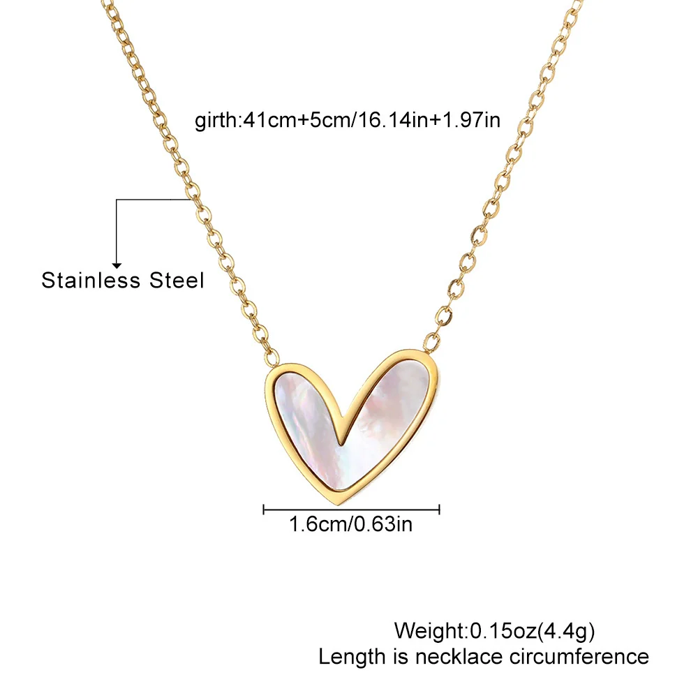 Wholesale Women's Stainless Steel Heart Ochain Necklace With Geometric Pattern And Electroplating Light Luxury Style - Image 2