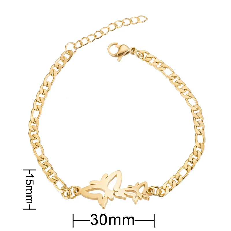 Wholesale Women's Stainless Steel Insect Butterfly Mori Animal Style Electroplated Bracelet - Image 2