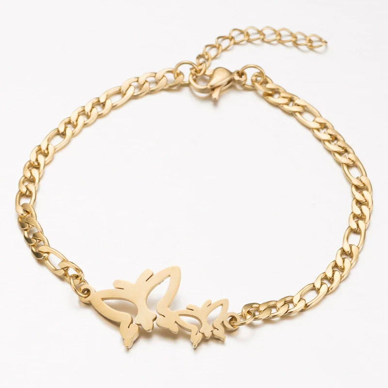 Wholesale Women's Stainless Steel Insect Butterfly Mori Animal Style Electroplated Bracelet - Image 4