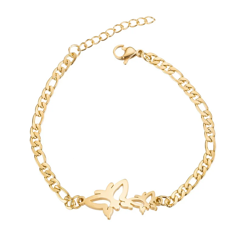 Wholesale Women's Stainless Steel Insect Butterfly Mori Animal Style Electroplated Bracelet - Image 6
