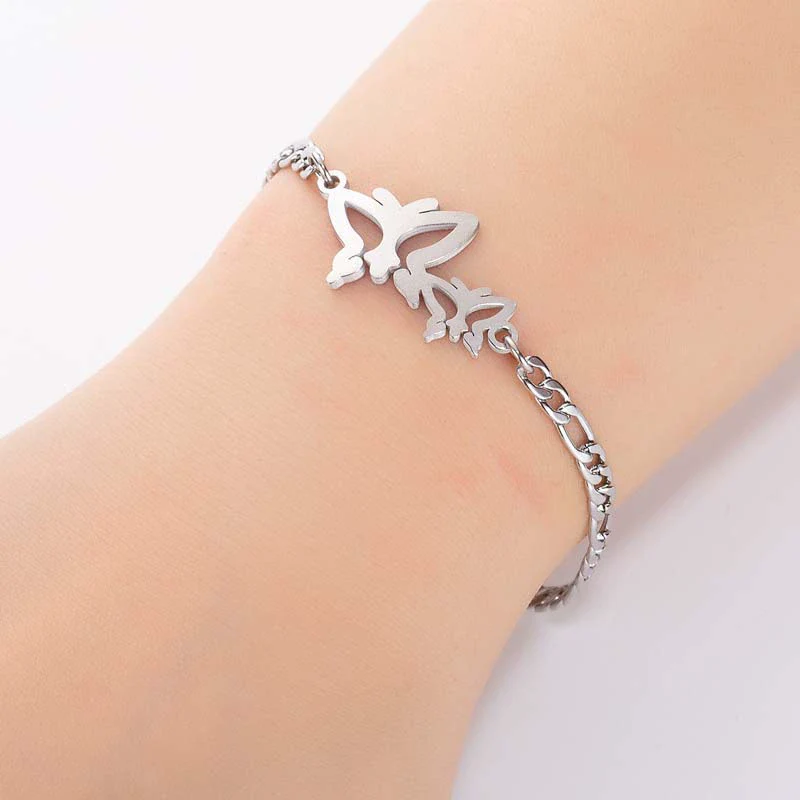 Wholesale Women's Stainless Steel Insect Butterfly Mori Animal Style Electroplated Bracelet - Image 7