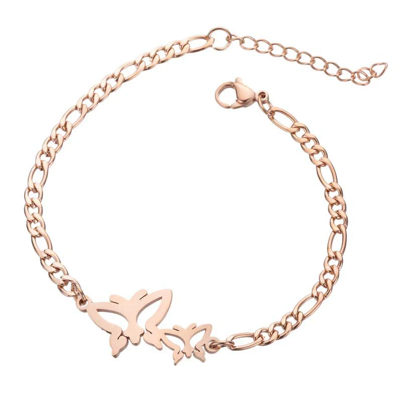 Wholesale Women's Stainless Steel Insect Butterfly Mori Animal Style Electroplated Bracelet - Image 8