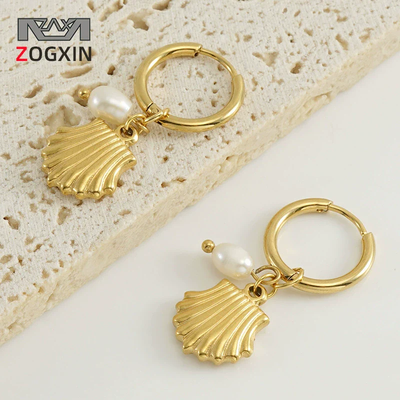 Wholesale Women's 316L Stainless Steel Natural Geometric Earrings With Electroplating Treatment