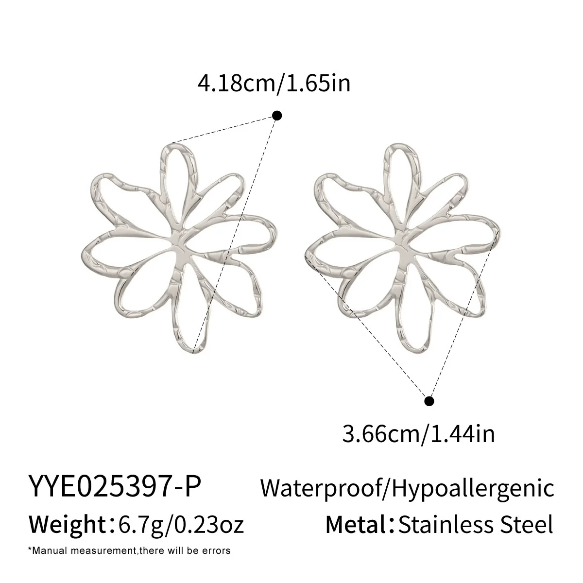 Wholesale Women's Stainless Steel Pvd Furnace Vacuum Real Gold Plated Exaggerated Stylish Oversized Flower Earrings - Image 7