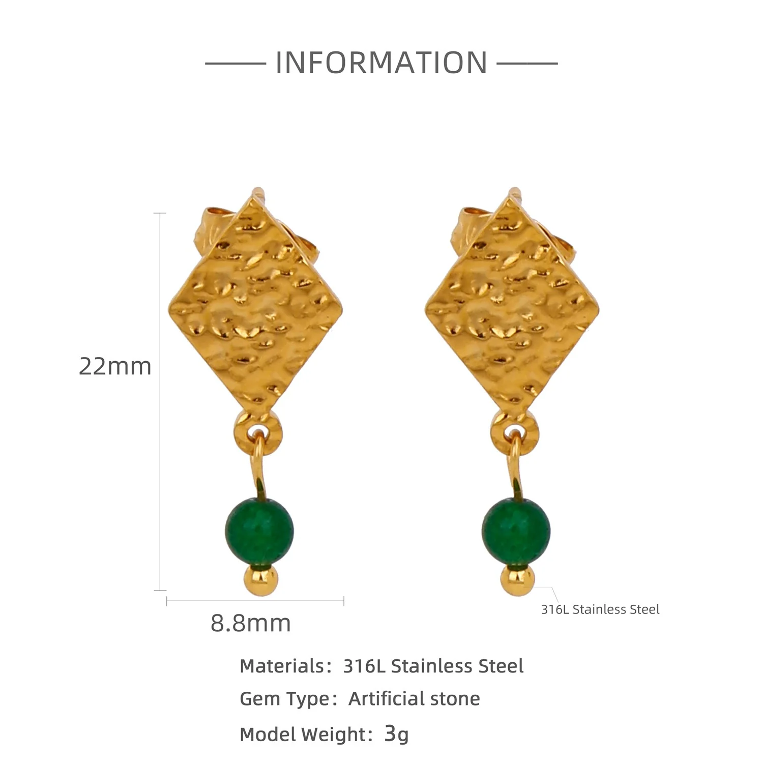 Wholesale Women's Stainless Steel Twisted Hollow Doublering Earrings With Flower And Geometric Patterns And Electroplating Treatment - Image 12