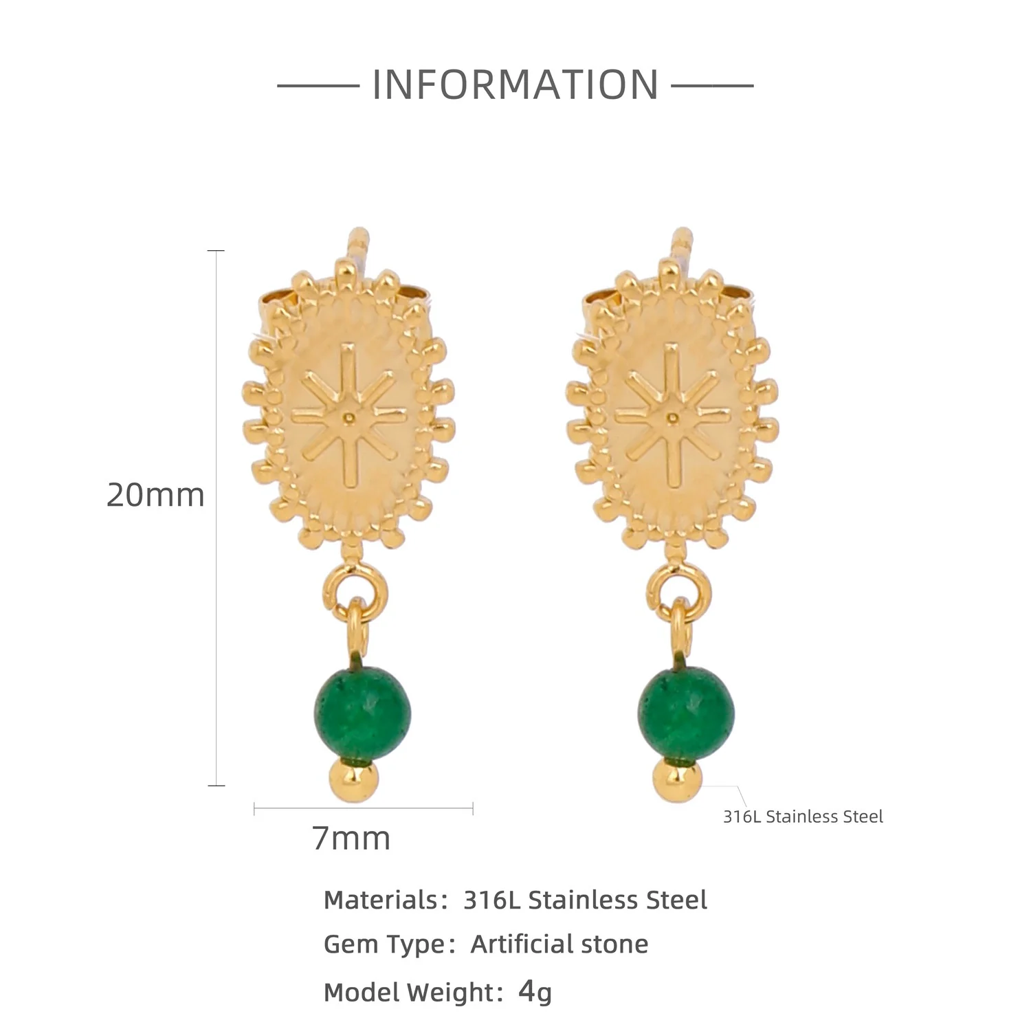 Wholesale Women's Stainless Steel Twisted Hollow Doublering Earrings With Flower And Geometric Patterns And Electroplating Treatment - Image 15