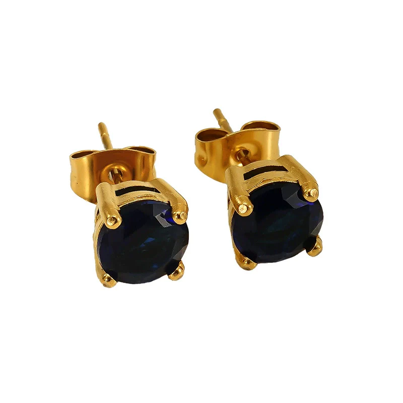 Wholesale Women's 316L Stainless Steel Zircon Earrings Simple Geometric Style Electroplated - Image 9