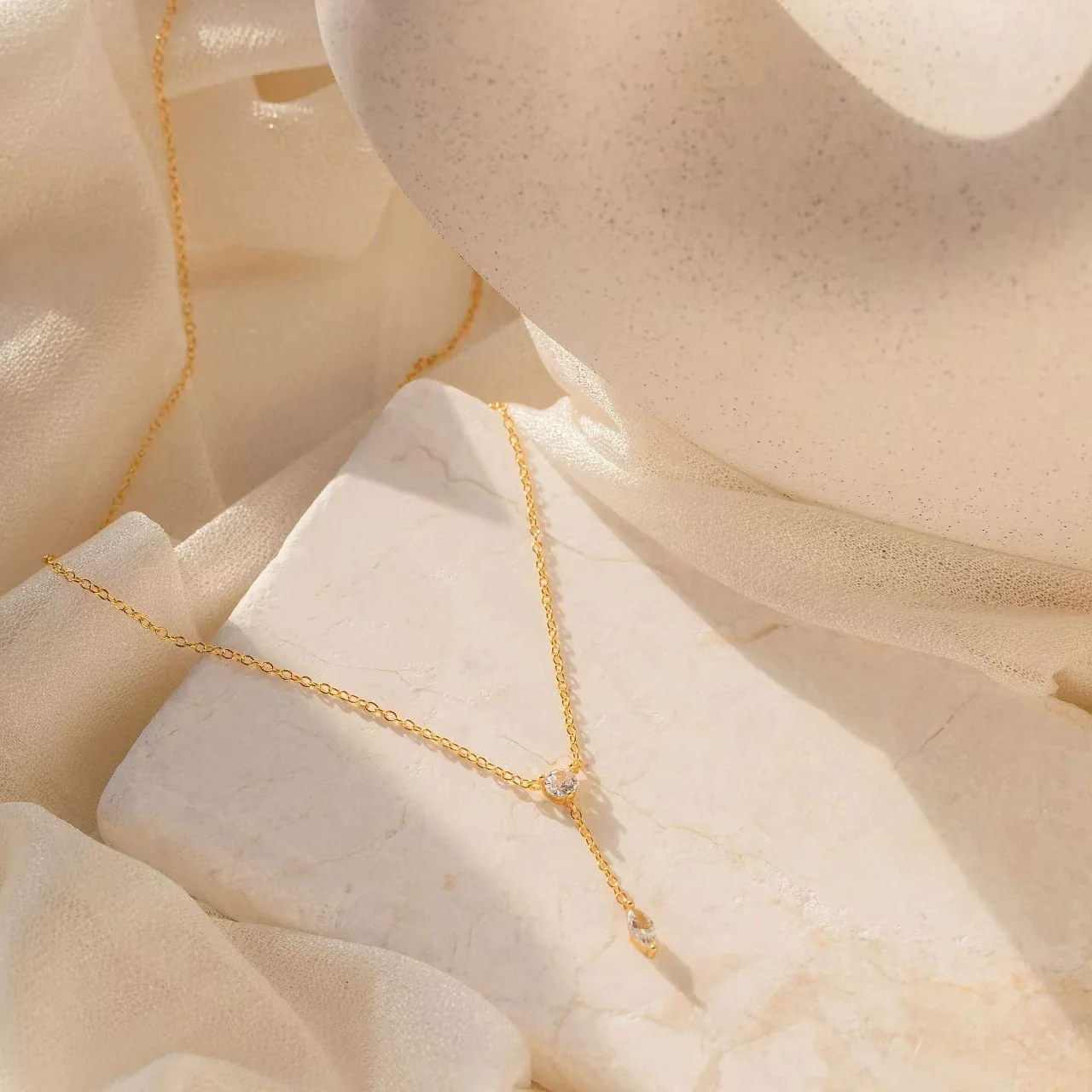 Wholesale Women's Sterling Silver 925 Silver Yshaped Necklace With Drop Shape Letters Numbers Text Pattern 14K Gold Plated And Zirconia Design - Image 3