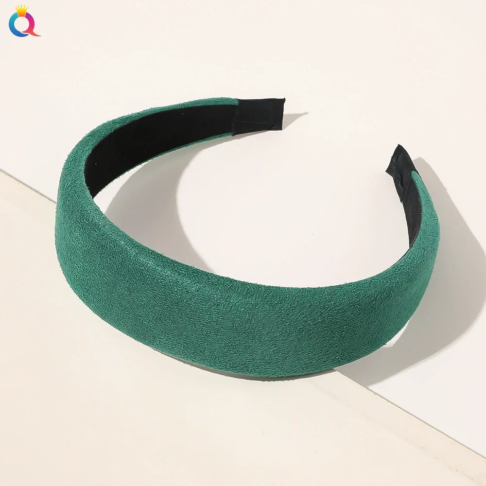 Wholesale Women's Suede Widebrimmed Handwoven Plaid Geometric Headband - Image 10
