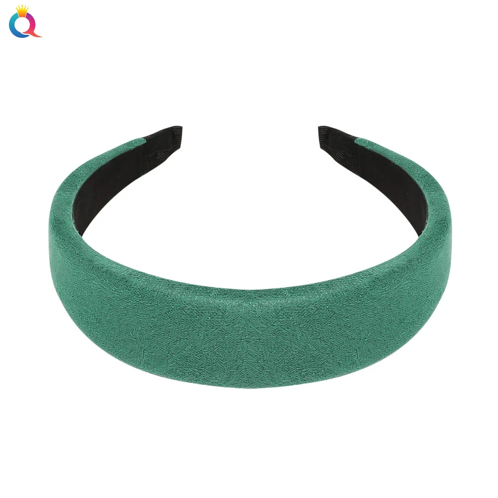 Wholesale Women's Suede Widebrimmed Handwoven Plaid Geometric Headband - Image 5