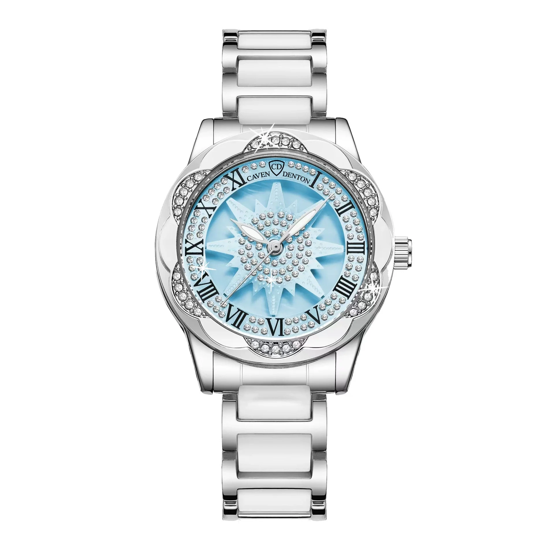 Wholesale Women's Sunflower Ceramic Quartz Watch With Alloy Strap Stainless Steel Buckle Mineral Reinforced Glass Mirror Round Dial And Spiral Crown - Image 6
