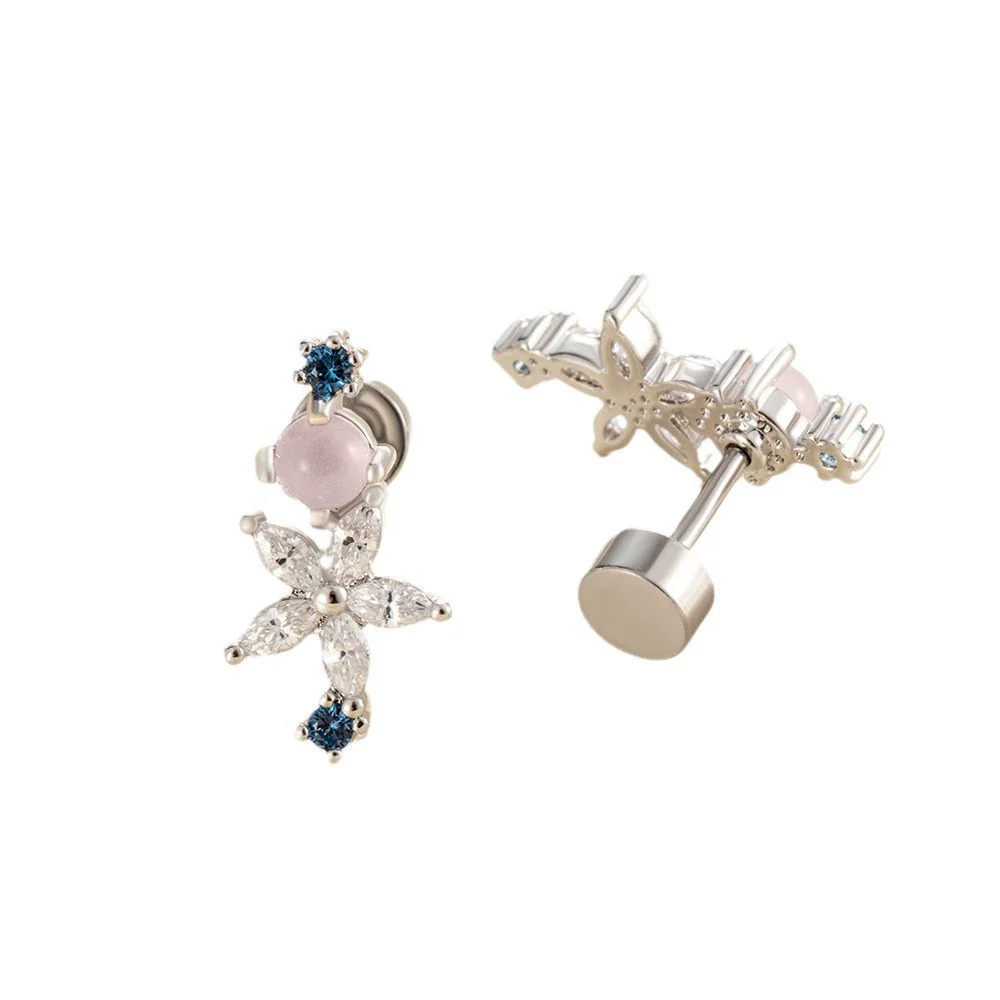 Wholesale Women's Sweet Flower Titanium Steel Electroplated Cartilage Ear Nail - Image 4