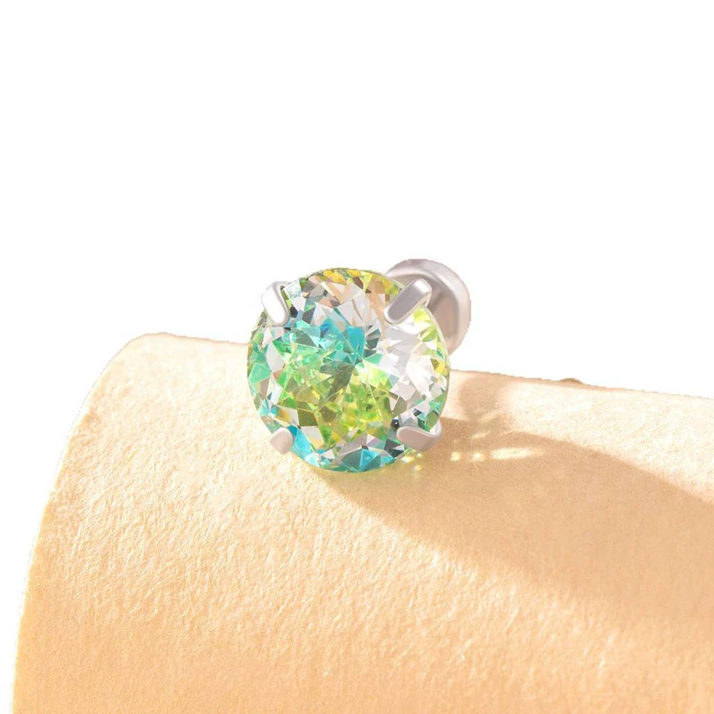 Wholesale Women's Sweet Geometric Inlaid Zircon Titanium Steel Ear Nail - Image 4