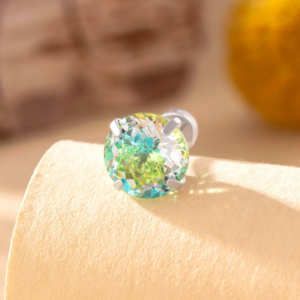 Wholesale Women's Sweet Geometric Inlaid Zircon Titanium Steel Ear Nail - Image 7