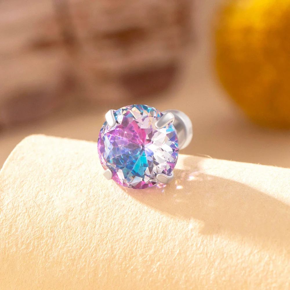 Wholesale Women's Sweet Geometric Inlaid Zircon Titanium Steel Ear Nail - Image 8