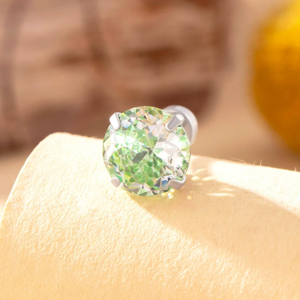 Wholesale Women's Sweet Geometric Inlaid Zircon Titanium Steel Ear Nail - Image 9