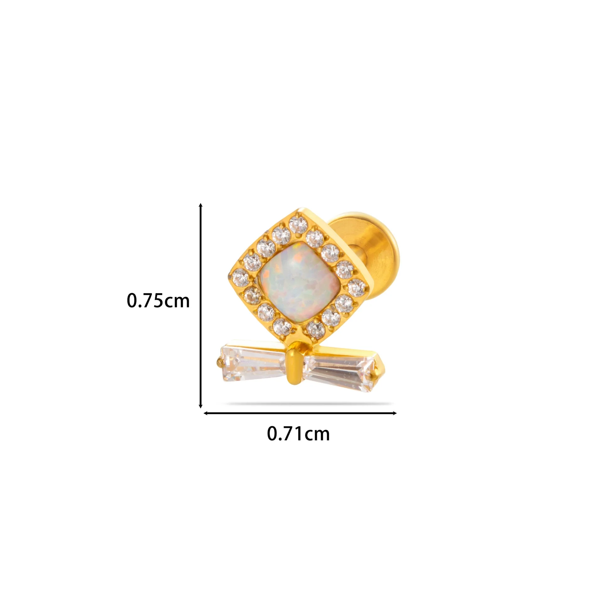Wholesale Women's Titanium Alloy Ear Nail And Lip Nail Rod With Butterfly Star Moon And Flower Pattern Electroplating - Image 10