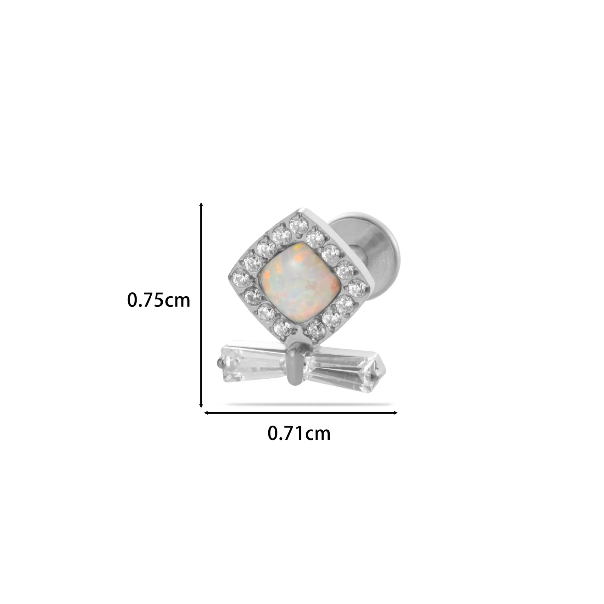 Wholesale Women's Titanium Alloy Ear Nail And Lip Nail Rod With Butterfly Star Moon And Flower Pattern Electroplating - Image 11