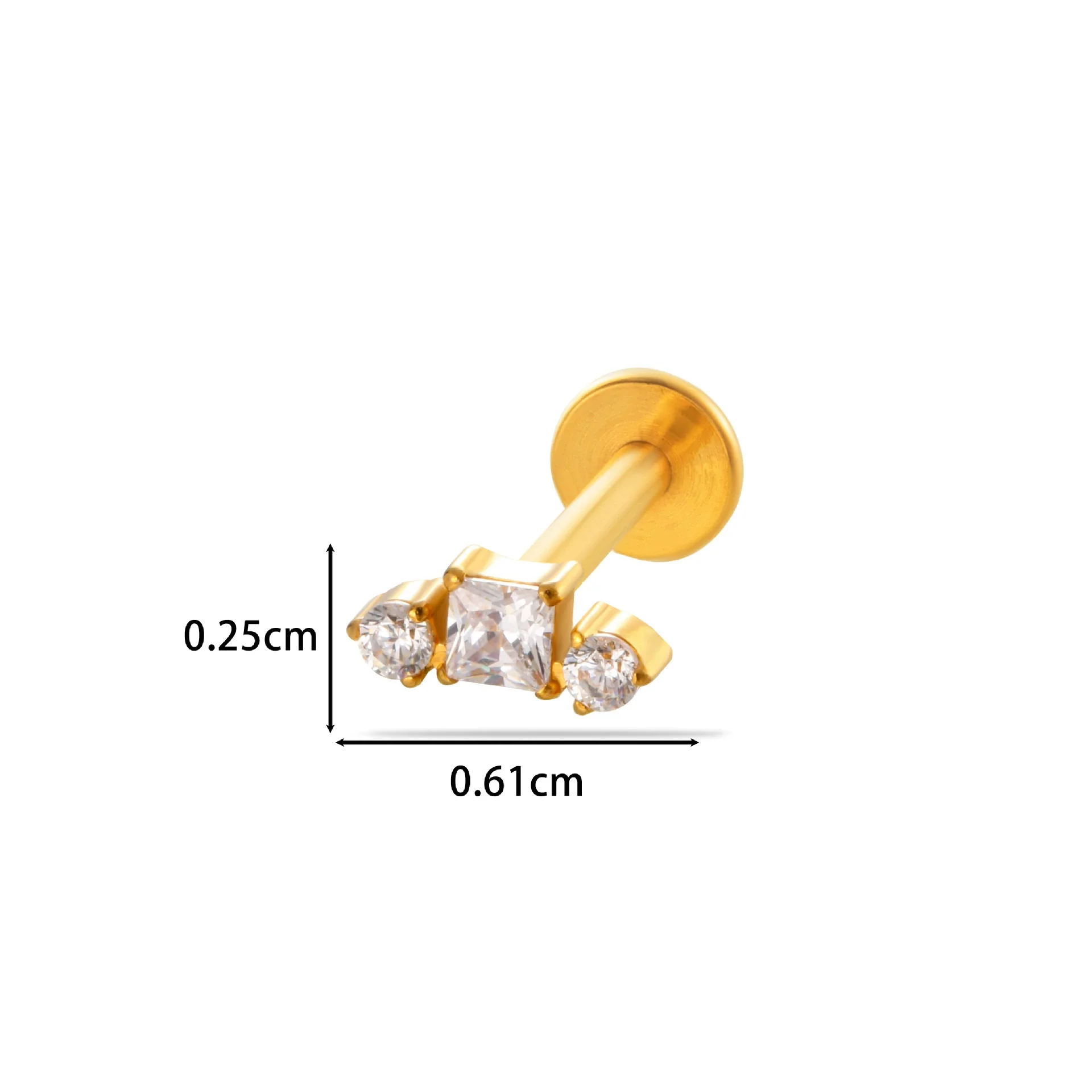 Wholesale Women's Titanium Alloy Ear Nail And Lip Nail Rod With Butterfly Star Moon And Flower Pattern Electroplating - Image 12