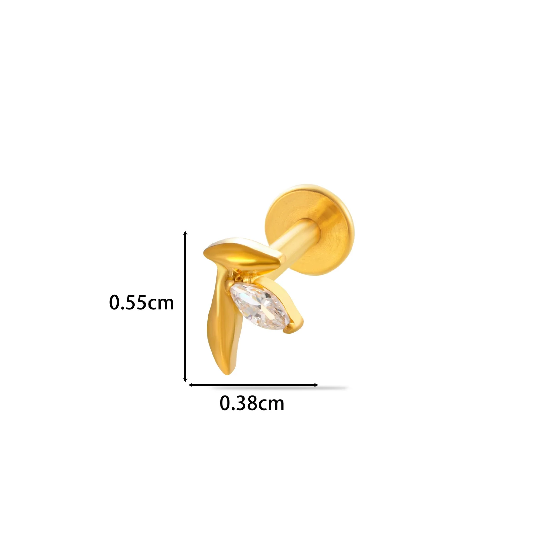 Wholesale Women's Titanium Alloy Ear Nail And Lip Nail Rod With Butterfly Star Moon And Flower Pattern Electroplating - Image 14