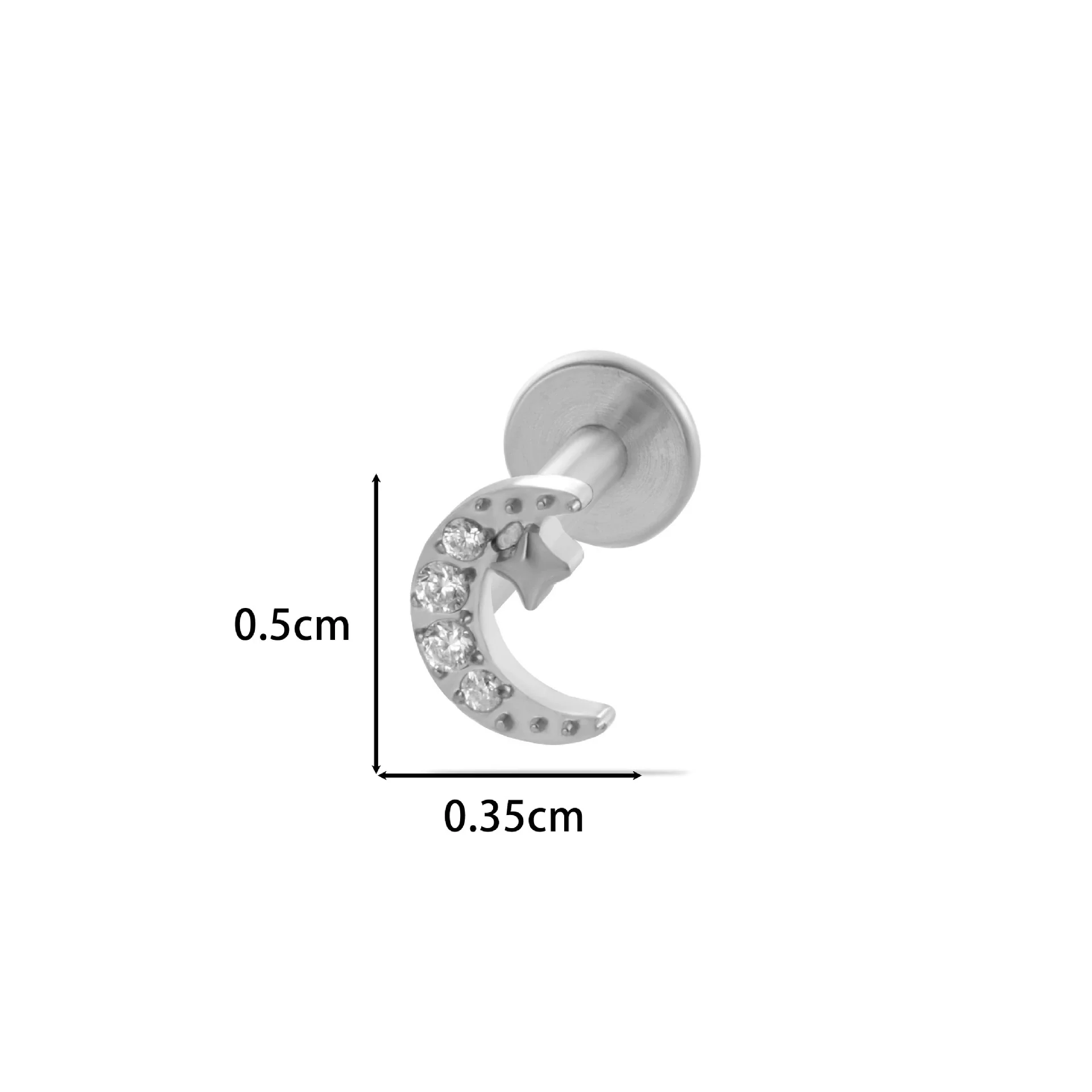 Wholesale Women's Titanium Alloy Ear Nail And Lip Nail Rod With Butterfly Star Moon And Flower Pattern Electroplating - Image 17