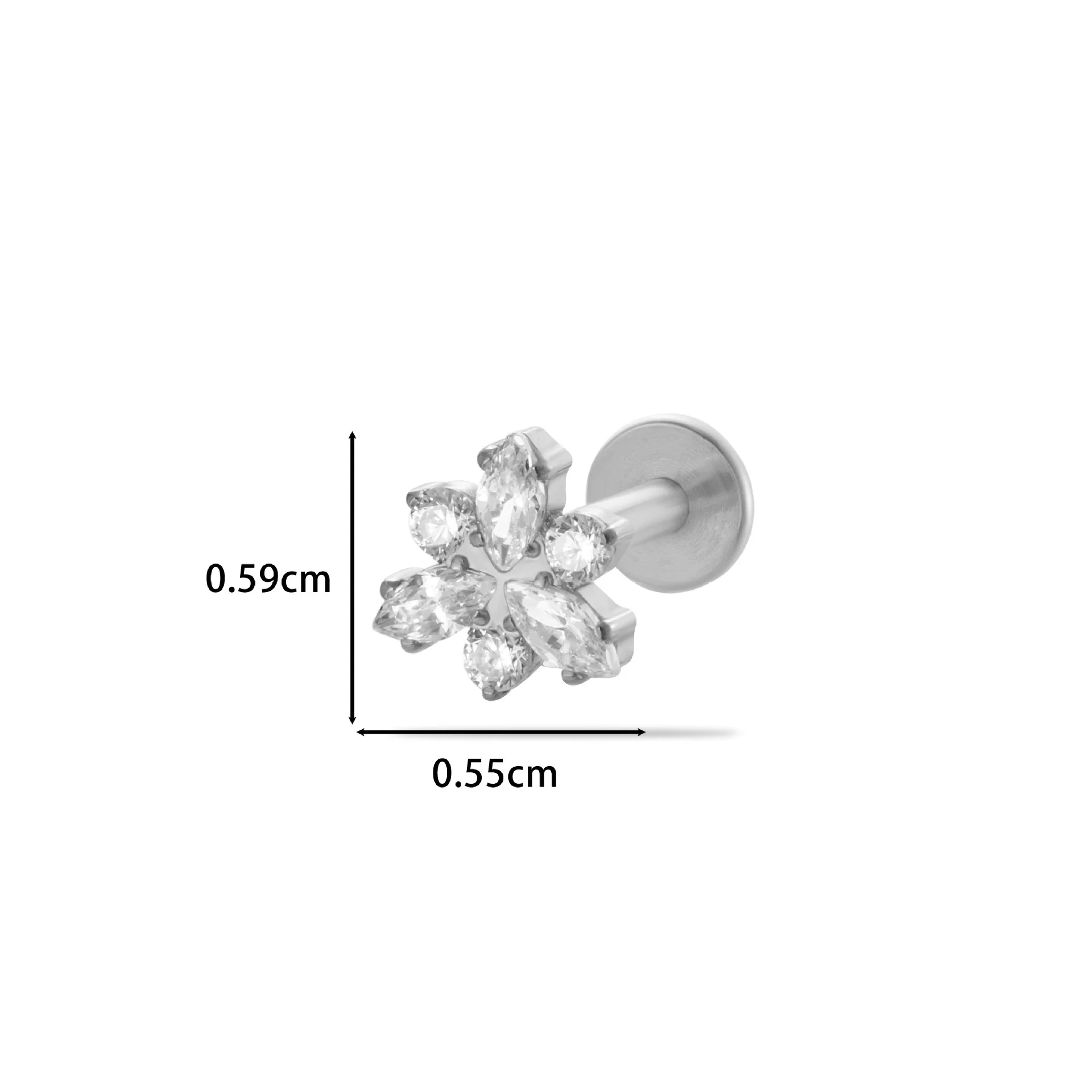 Wholesale Women's Titanium Alloy Ear Nail And Lip Nail Rod With Butterfly Star Moon And Flower Pattern Electroplating - Image 19