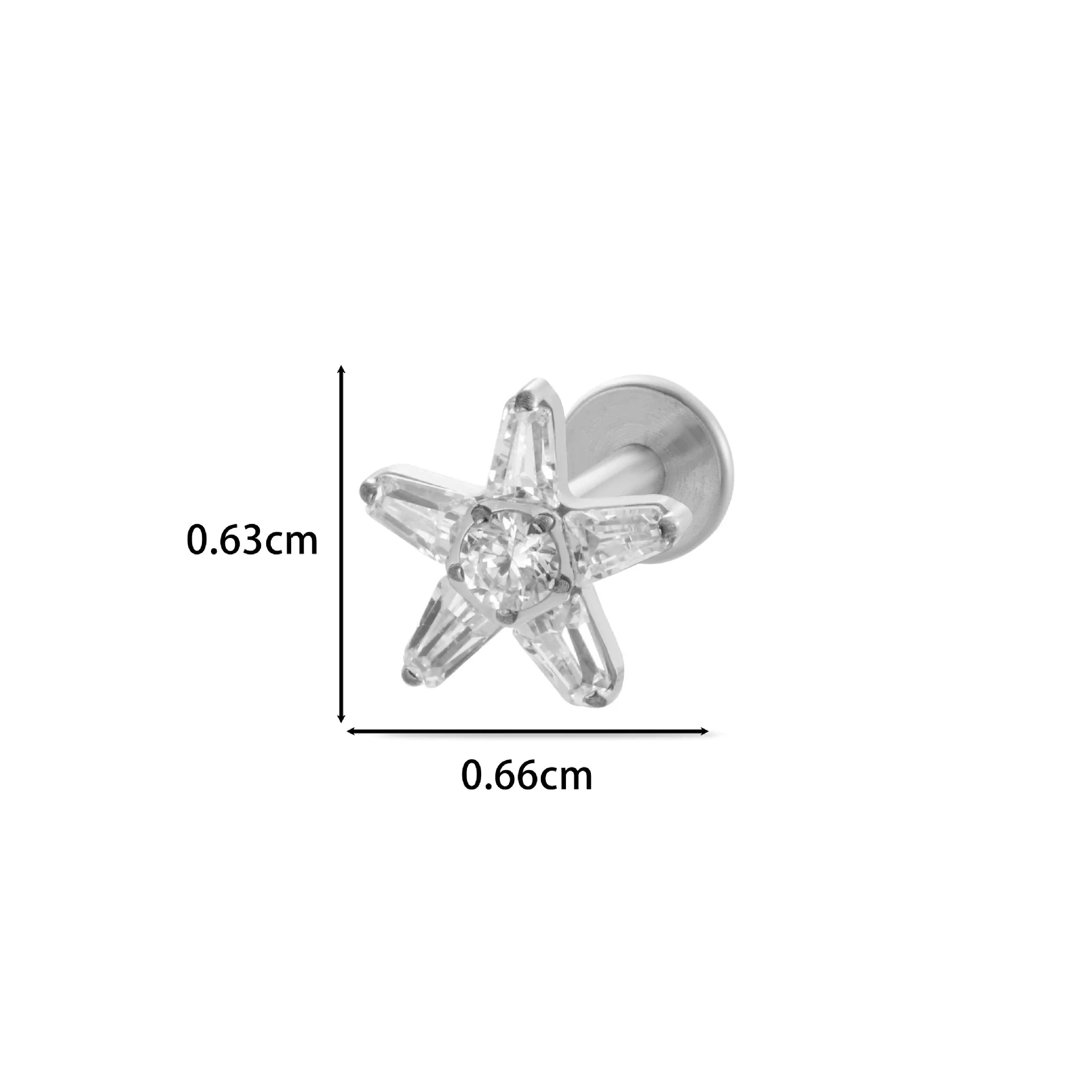 Wholesale Women's Titanium Alloy Ear Nail And Lip Nail Rod With Butterfly Star Moon And Flower Pattern Electroplating - Image 7
