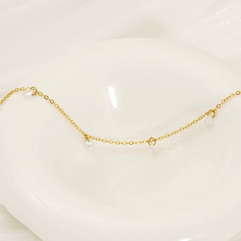 Wholesale Women's 316L Stainless Steel 18K Gold Geometric Zircon Bracelet Light Luxury Small Fresh Style - Image 2