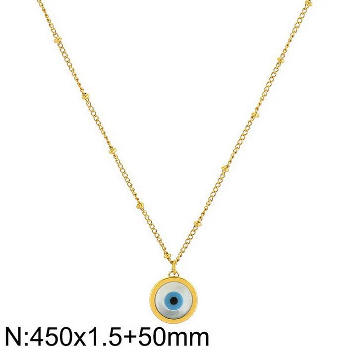 Wholesale Women's Titanium Steel 18K Real Gold Plated Jewelry Devil's Eye Animals Zodiac Pendant Necklace - Image 15