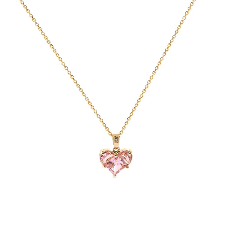Wholesale Women's Titanium Steel Alloy Heart Shape Electroplated Clavicle Love Necklace - Image 4