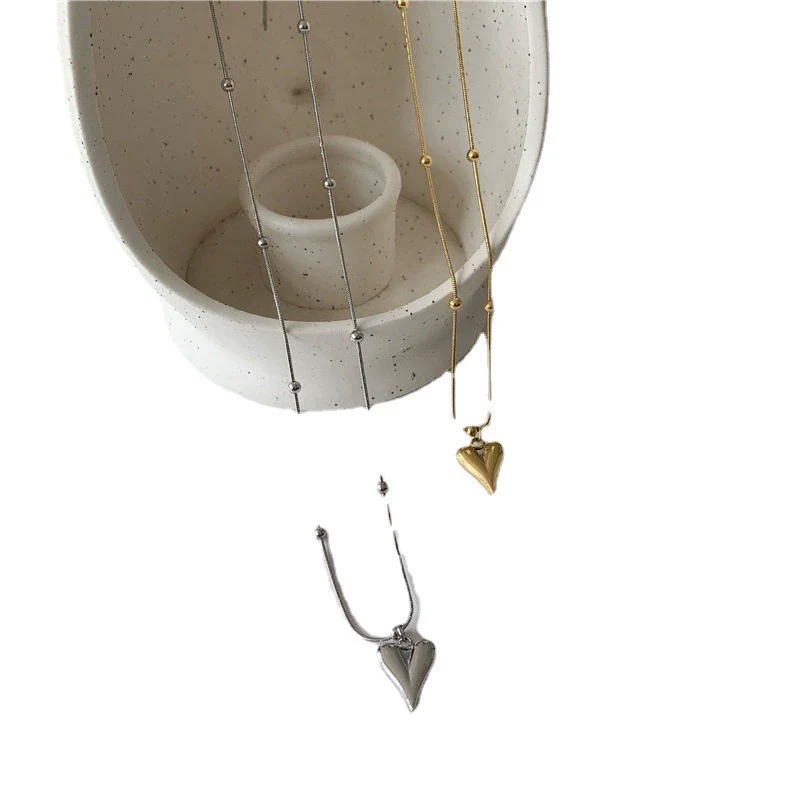 Wholesale Women's Titanium Steel And Alloy Simple Geometric Handmade Pendant Necklace With Ball Chain - Image 5
